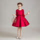 Flower girl dress, children's host piano performance dress, little girl's fashionable princess dress, girl's red high-end