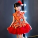 Hoa sinh nhật cô gái trang phục piano dài đuôi đỏ cô gái chủ nhà catwalk đám cưới công chúa váy trẻ em - Váy trẻ em