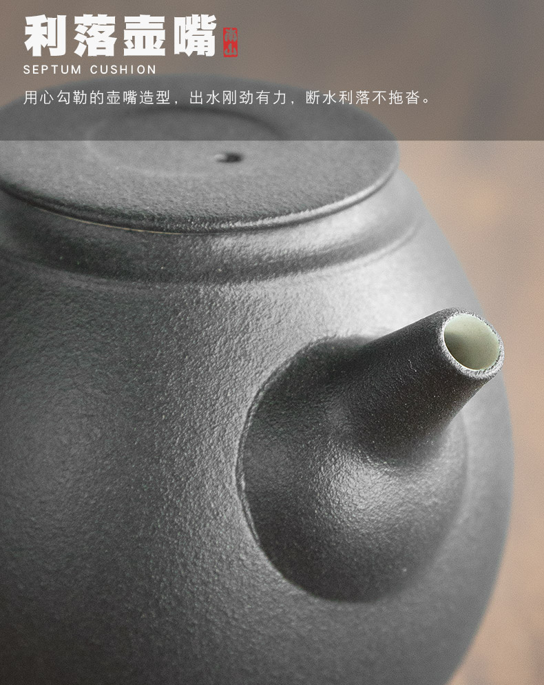 Mr Nan shan Japanese tea sets contracted household kung fu tea set of black ceramic teapot dry dip small tea tray