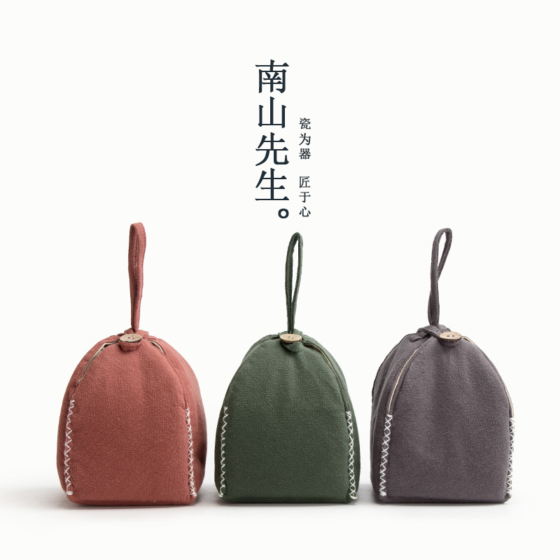 Mr Nan shan fengling ceramic tea set to receive the cloth bags of Japanese cotton and linen tea accessories portable luggage bags