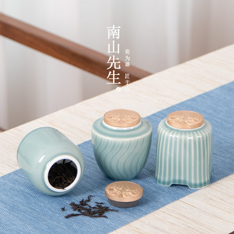 Mr Nan shan first green tea pot ceramic seal pu 'er wake receives household moisture storage jar