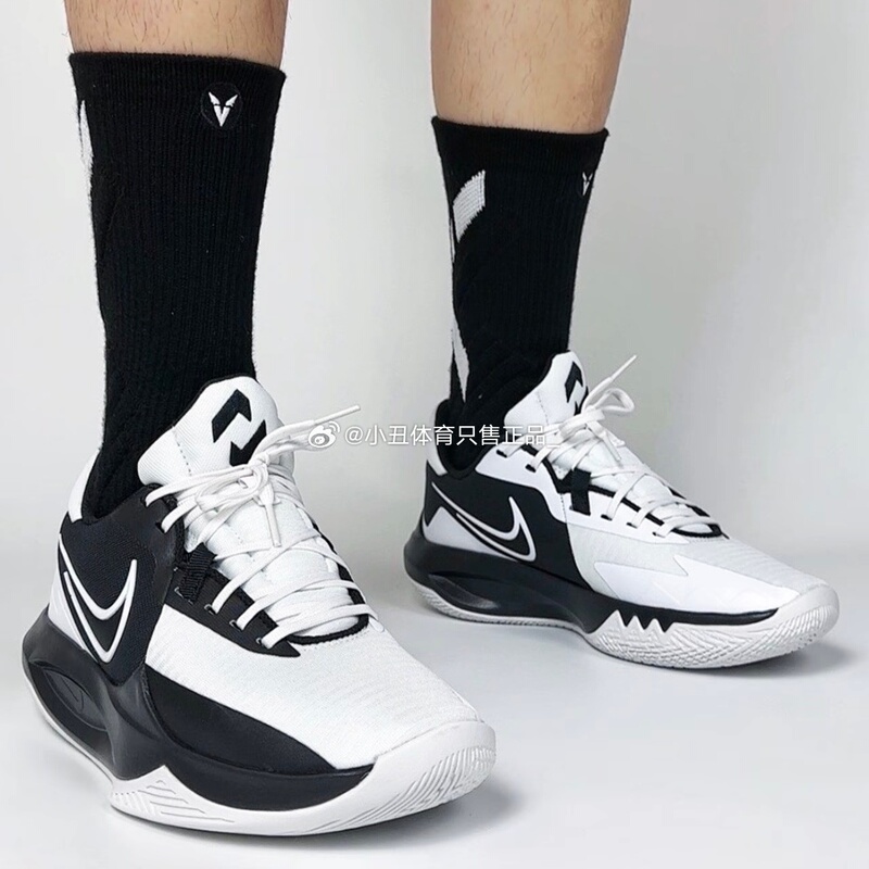 Nike Precsion6 Precision 6 Black and White Men's Wear-Resistant Shock-Absorbing Low-Top Sports Basketball Shoes Dd9535-007