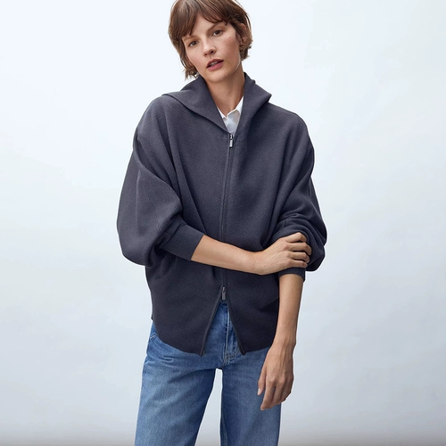 Осенняя спортивная трикотажная куртка для отдыха с капюшоном с молнией, на молнии