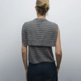 Хлопковый трикотажный свитер, накидка без рукавов, кардиган, майка топ