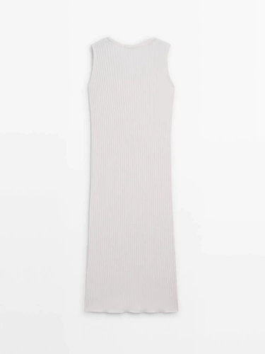 Белый трикотажный жилет, длинное платье без рукавов, платье с рукавами без рукавов, французский стиль, длина миди