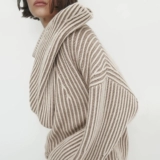 Осенний демисезонный дизайнерский трикотажный свитер для отдыха, тренд сезона