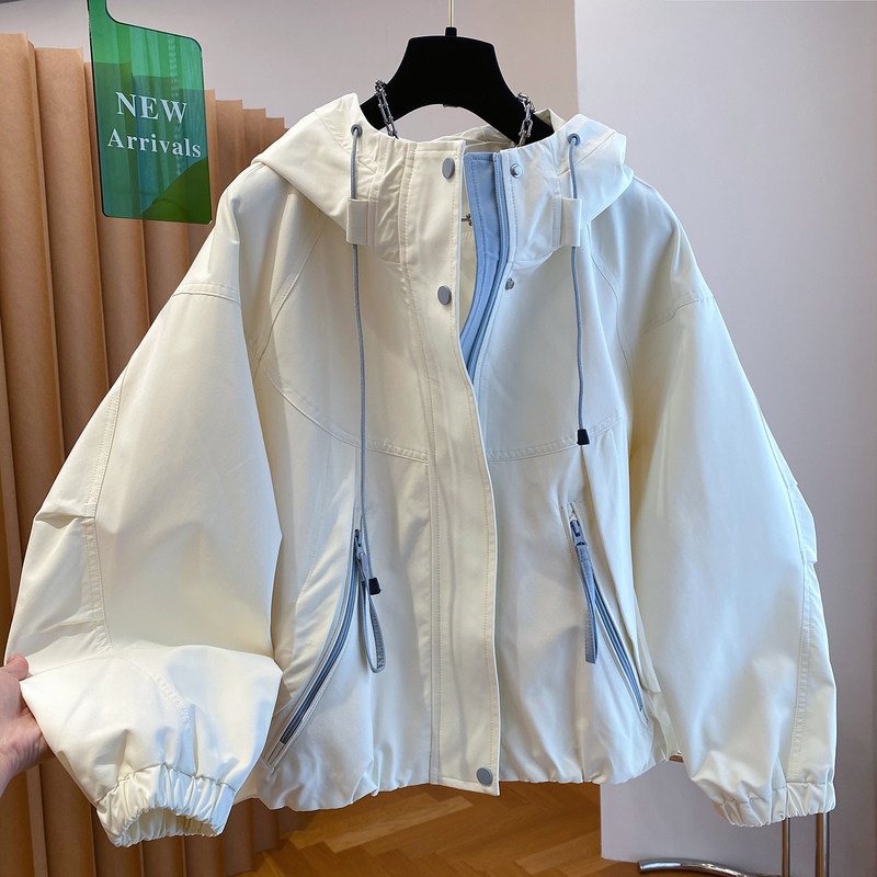 High-End Parka Jacket for Women, Spring and Autumn 2026 New Style, Loose Casual Versatile Hooded Workwear Windbreaker High-End Parka Jacket for Women, Spring and Autumn 2026 New Style, Loose Casual Versatile Hooded Workwear Windbreaker