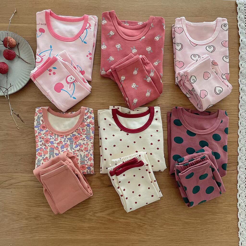 2022 Fall and Winter Winter Winter Children's Home Clothes Han - Edition Cartoon Pure Cotton Baby's Pajamas Autumn Clothes