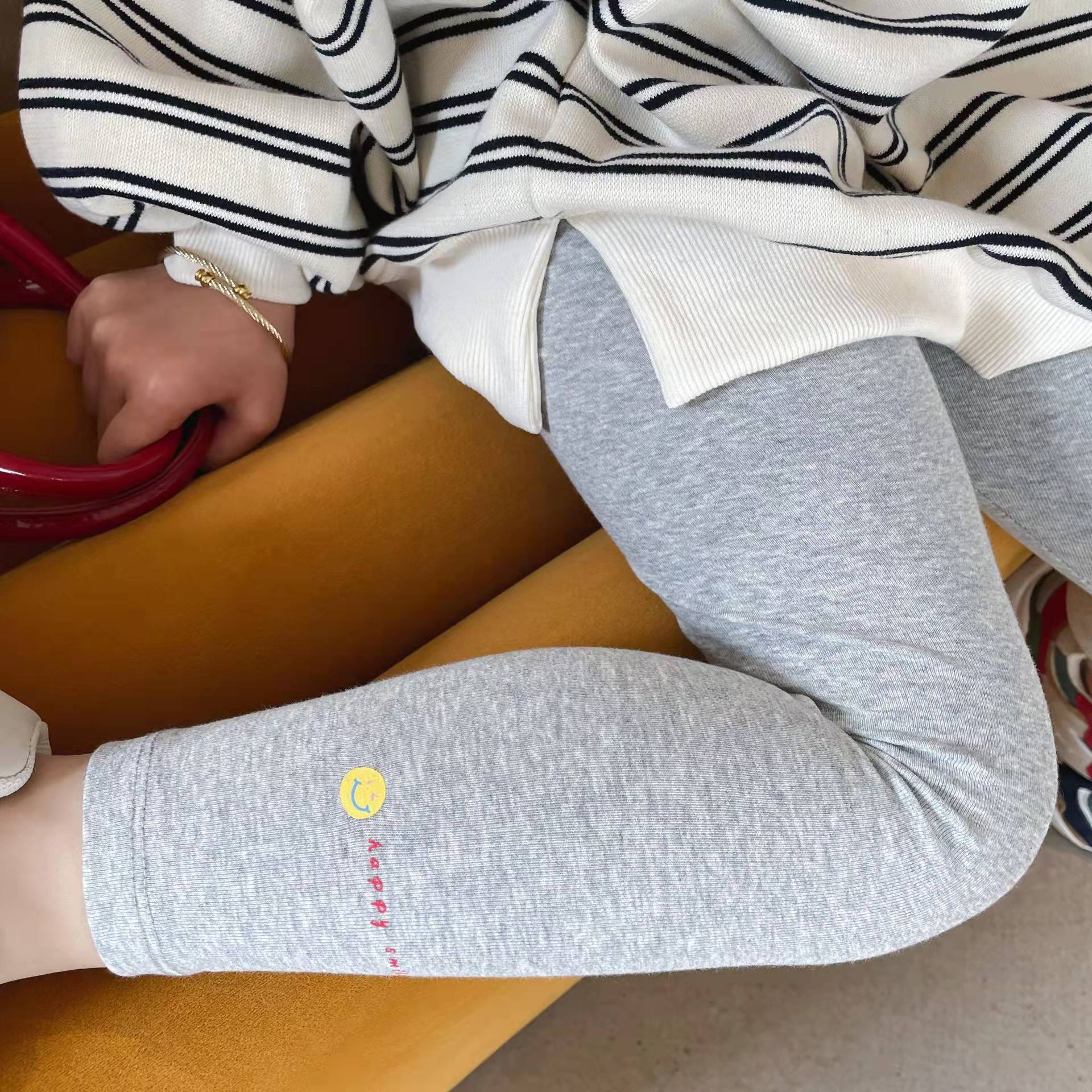 Girls elastic leggings spring and autumn new cotton elastic all-match girls pants slim trousers