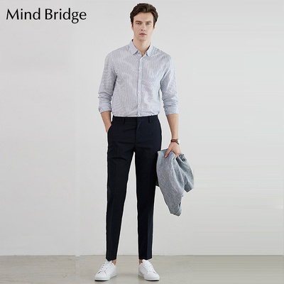 Mind Bridge2019 mùa hè mới Hàn Quốc quần âu nam quần thẳng xu hướng quần WSPT3Q03 - Quần mỏng
