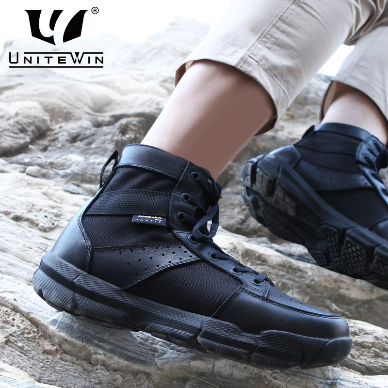 Superior-Resistant Combat Boots Male Summer Combat Training Boots Outdoor Tactical Ultra Light Mountaineering Boots Breathable Desert Shoe Tactical Boots