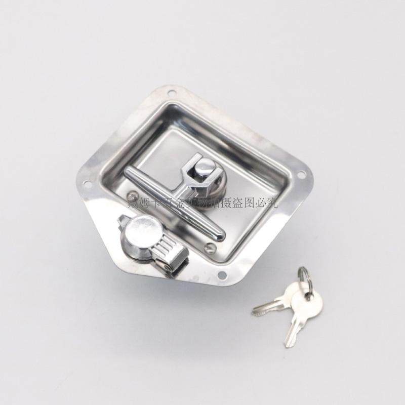 Real shot stainless steel plane lock MS858 engineering car door square lock RV door lock