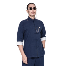 Xuansheng Tang Dress Shirt Мужская Молодежная Ретро Китайское Льняное Льняное Белье Летнее Хлопковое Белье Улучшенное Ханфу Китайский Ветер