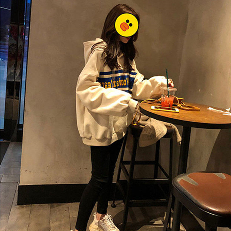 2022 Qiuchun new women 100 lap thick cotton T long sleeve Korean version loose bf design sensation blouse waist even cap Chains