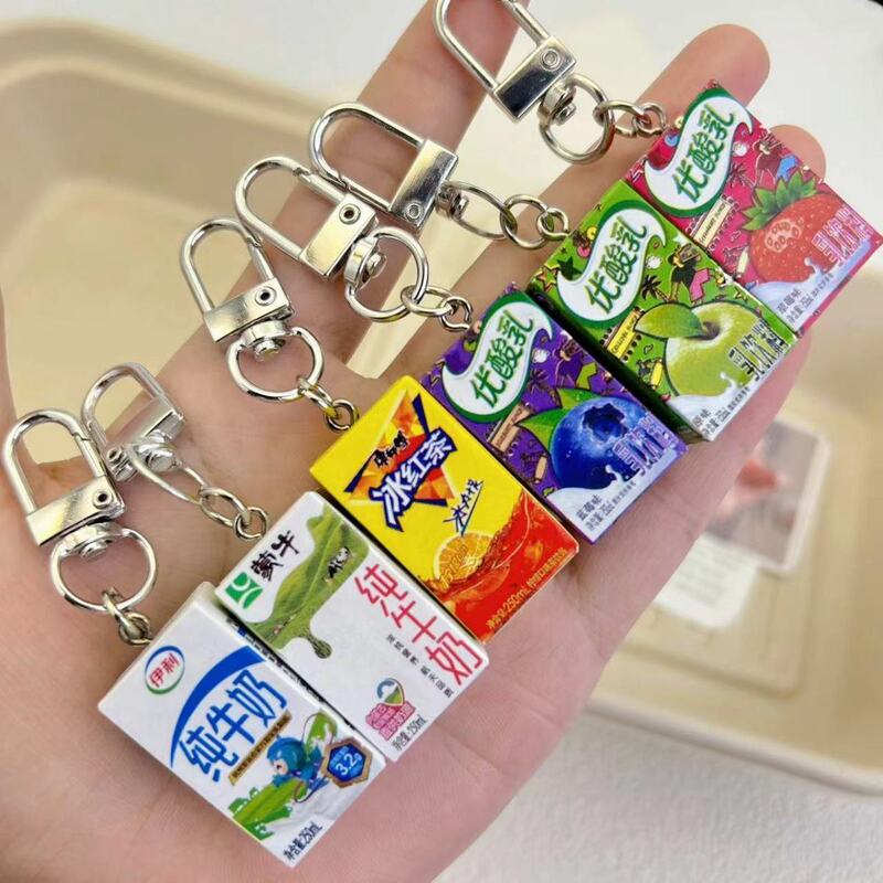 Creative and Cute Simulated Milk Yogurt Keychain, Personalized Beverage Backpack Pendant, Gift for Classmates and Best Friends