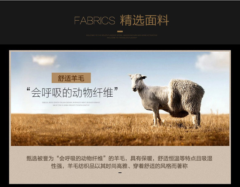HWE 秋季新款男士修身羊毛呢大衣 图2