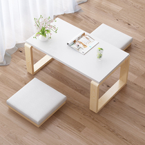 Balcony window small table Kang table Japanese coffee table tatami low table bedroom sitting ground tea table window sill solid wood floor table