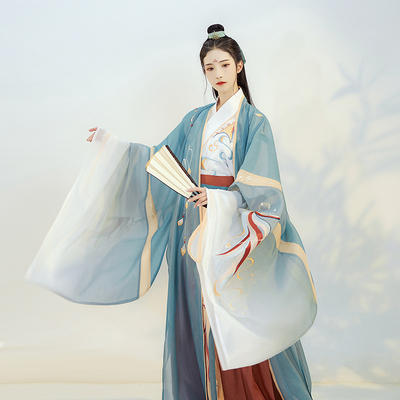taobao agent 汉尚华莲 Mins of Hua Hanfu male Jinyu's collar shirt skirt slightly flawed
