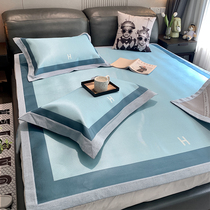 Summer high-end cool mat ice silk mat Three sets of washable air conditioning XI anti slip foldable 1 5 m 1 8m bed
