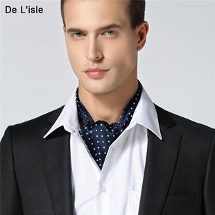 2012 new scarf de lisle double -sided real silk dot printed men's silk scarf British neckline gift box