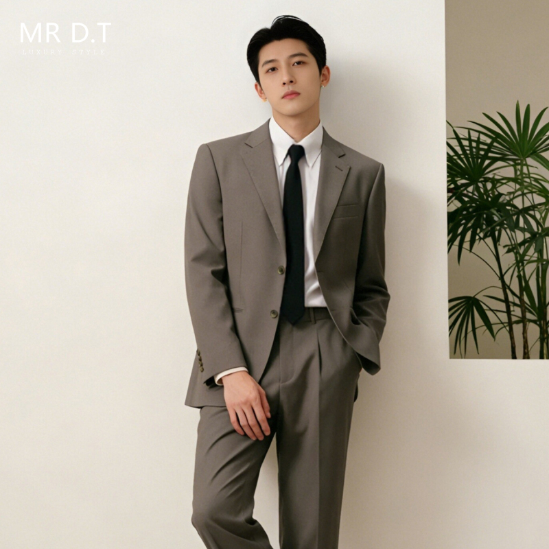 Mr. Dt's High-End Slim-Fit Korean-Style Suit Set, Formal Attire for Marriage Registration, Groom's Suit, Men's Suit Set Mr. Dt's High-End Slim-Fit Korean-Style Suit Set, Formal Attire for Marriage Registration, Groom's Suit, Men's Suit Set