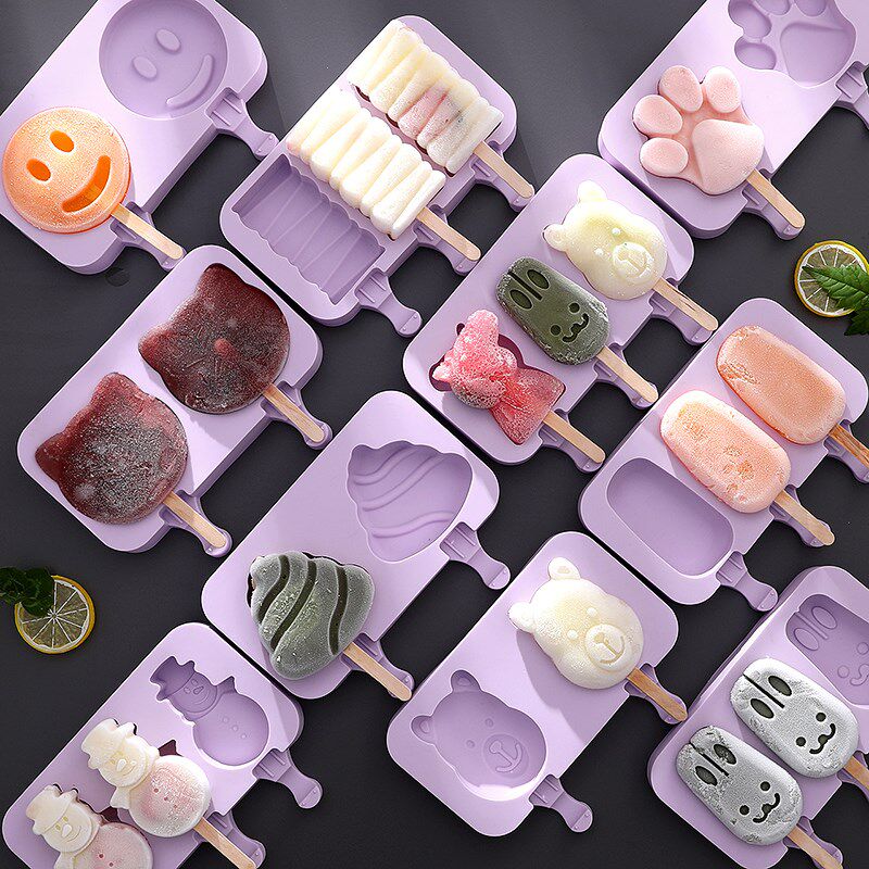 Bear ice cube mold Ice cream silicone ice cube ice cream Household homemade popsicle popsicle sorbet freezer