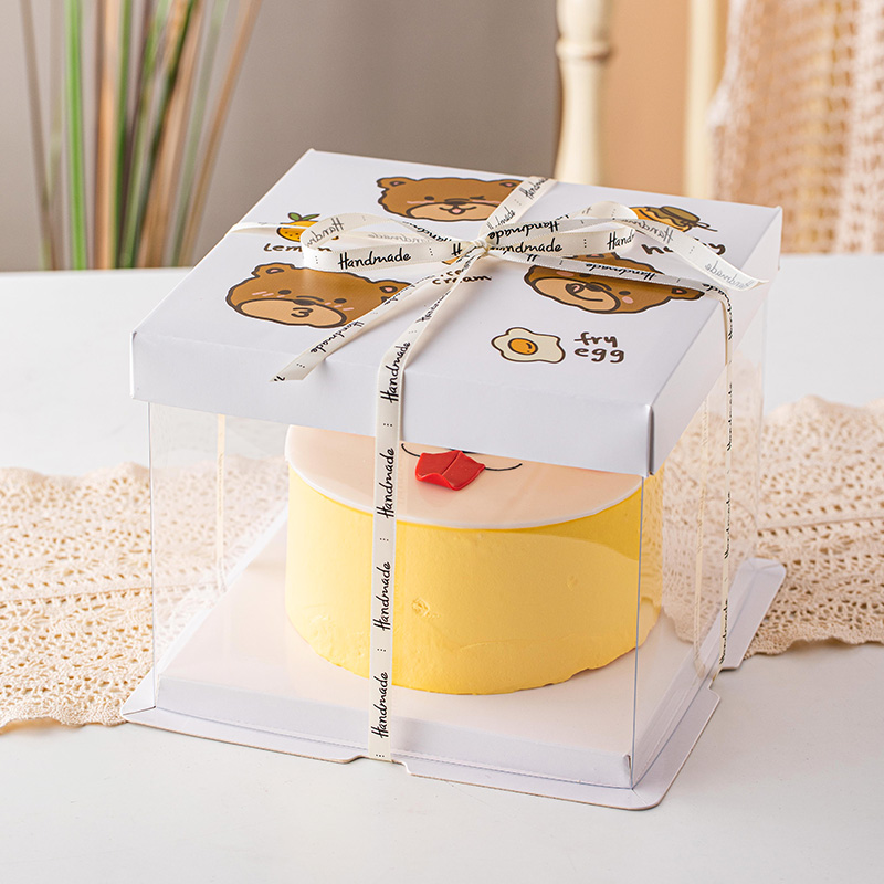 Cake Box Cake Box Packaging Box 4 6 8 Inch Birthday Transparent Heightened Baking Custom Home Packaging Box