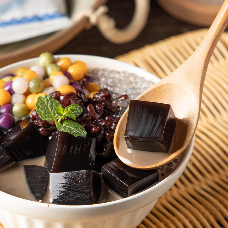 Black Cool Powder Home Children Homemade Jelly Edible Powder Milk Tea Shop Dessert Special Burnt Fairy Grass Powder Commercial Raw Materials