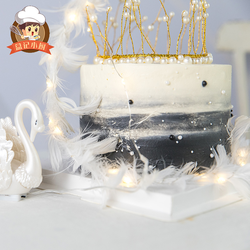Bake Decoration Birthday Cake Decoration Plug-in Pure White Feather Creative Angel's Wings Festival Inserts