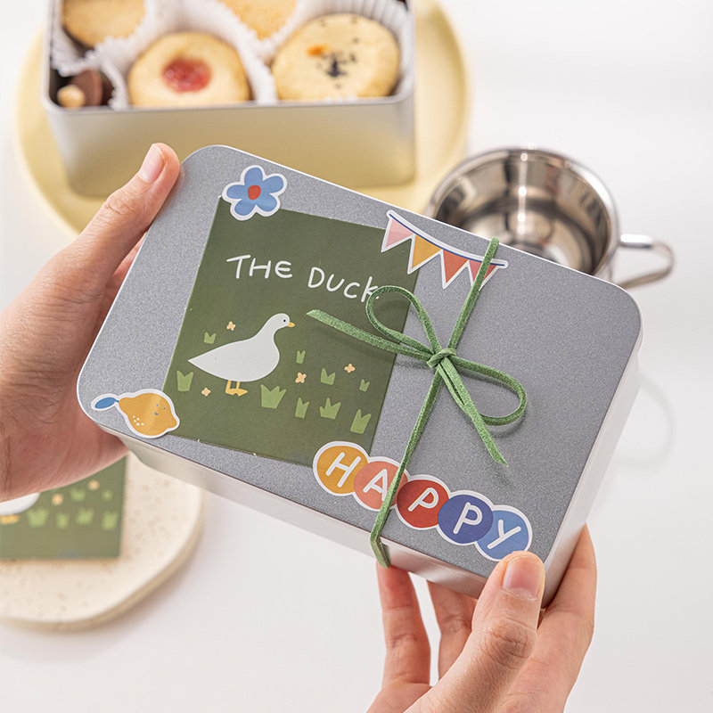 Cookie Box 2022 New Internet-famous Baking Iron Box Diy Empty Hard Box Soufflé Snack Box