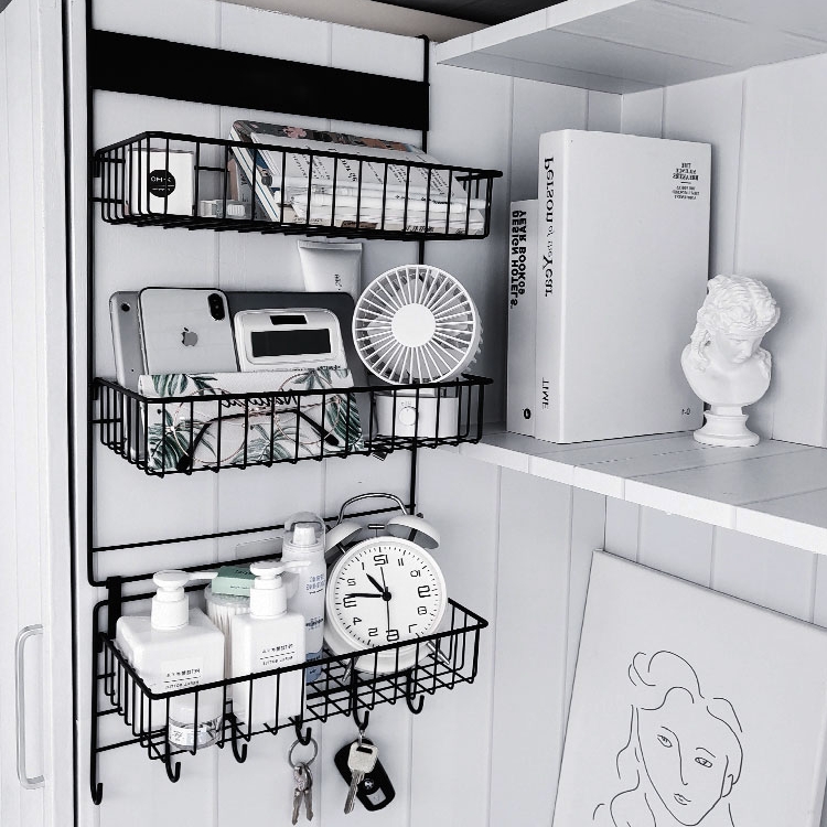 Dormitory Racks free of perforated walls wall-mounted storage cabinets Sleeping Rooms God Instrumental Good Things College Student Bedside Hanging Basket Racks