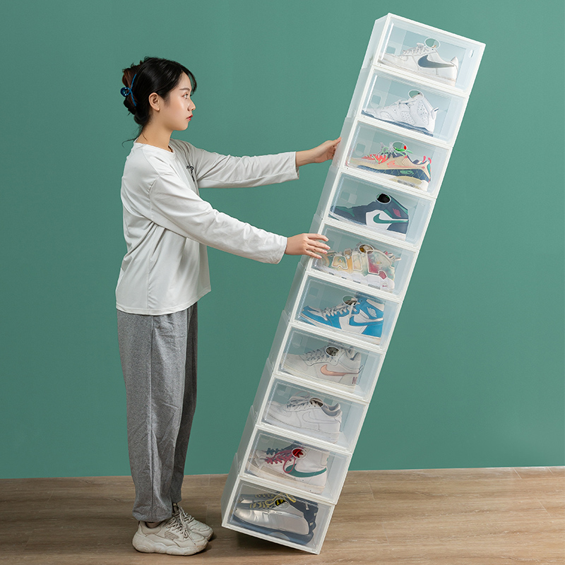 aj shoe box containing box transparent drawer type student dormitory shoes god-ware anti-dust provincial space shoe cabinet net red shoe rack