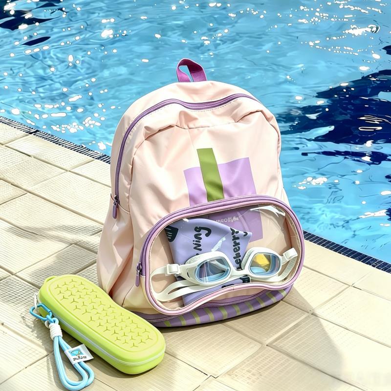 Swimming Bag with Dry and Wet Separation, Large Capacity, Water-Repellent Backpack, Outdoor Portable Swimsuit and Goggles Storage Bag