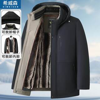 中年爸爸冬装外套加绒加厚款保暖棉袄中老年人男休闲棉服爷爷棉衣