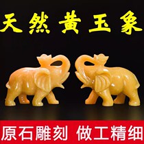 Beige topaz elephant ornaments pair of prosperity and wealth attracting wealth elephant living room decorations entrance hall office desktop