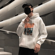 Fang Shao quần áo mùa xuân nam in áo len trùm đầu phiên bản Hàn Quốc của bf gió đôi mùa xuân áo hoodie thủy triều - Áo len