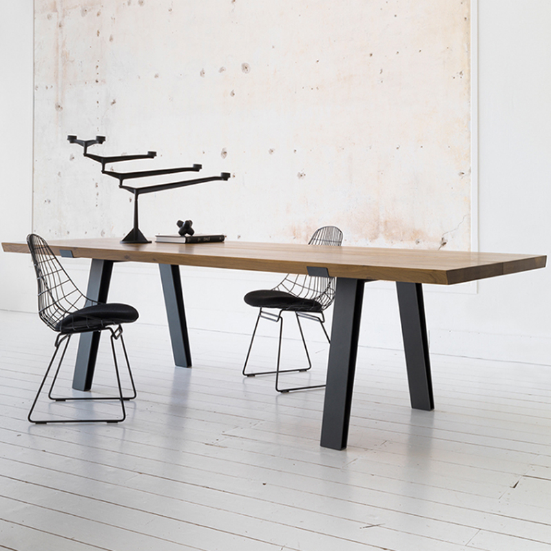 loft industrial wind desk Nordic solid wood conference table long table minimalist computer desk modern bench negotiation table