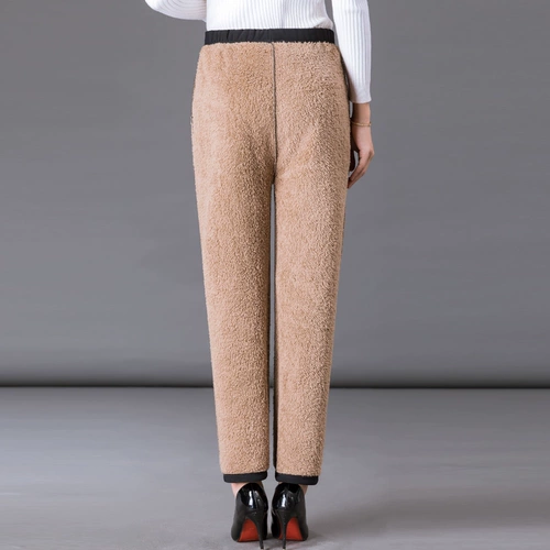 Бархатные утепленные удерживающие тепло штаны для матери, для среднего возраста