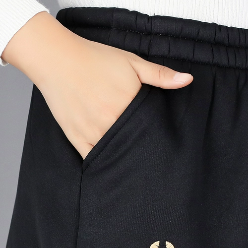 Бархатные утепленные удерживающие тепло штаны для матери, высокая талия, 60 лет, для среднего возраста