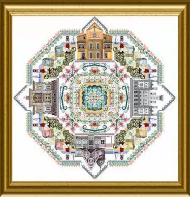 CD German original embroidered map A3 color beat imported cross stitch Chatelaine Designs