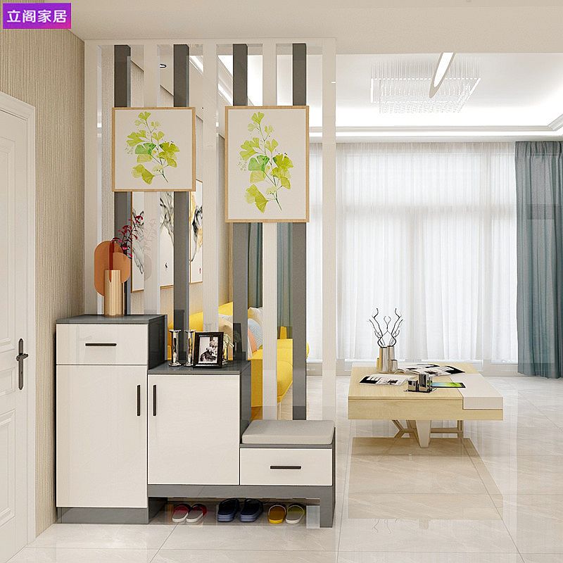 Paint entrance cabinet Hollow partition cabinet Door shoe cabinet Multi-function foyer cabinet Simple modern partition screen Living room
