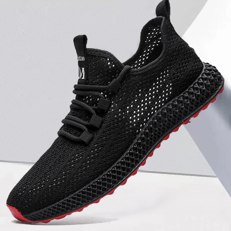 Summer men's shoes breathable thin mesh shoes sports casual all-match trend flying weaving lightweight running hollow mesh shoes
