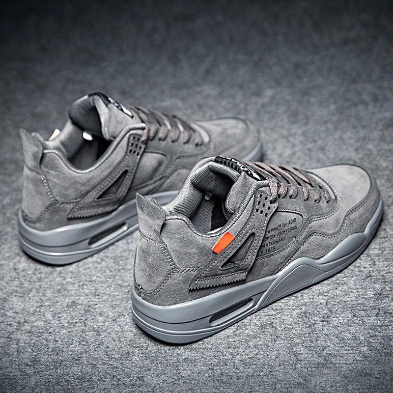 Hong Kong tide brand leather men's shoes 2022 spring new Korean version trend all-match running sports leisure breathable skateboard shoes