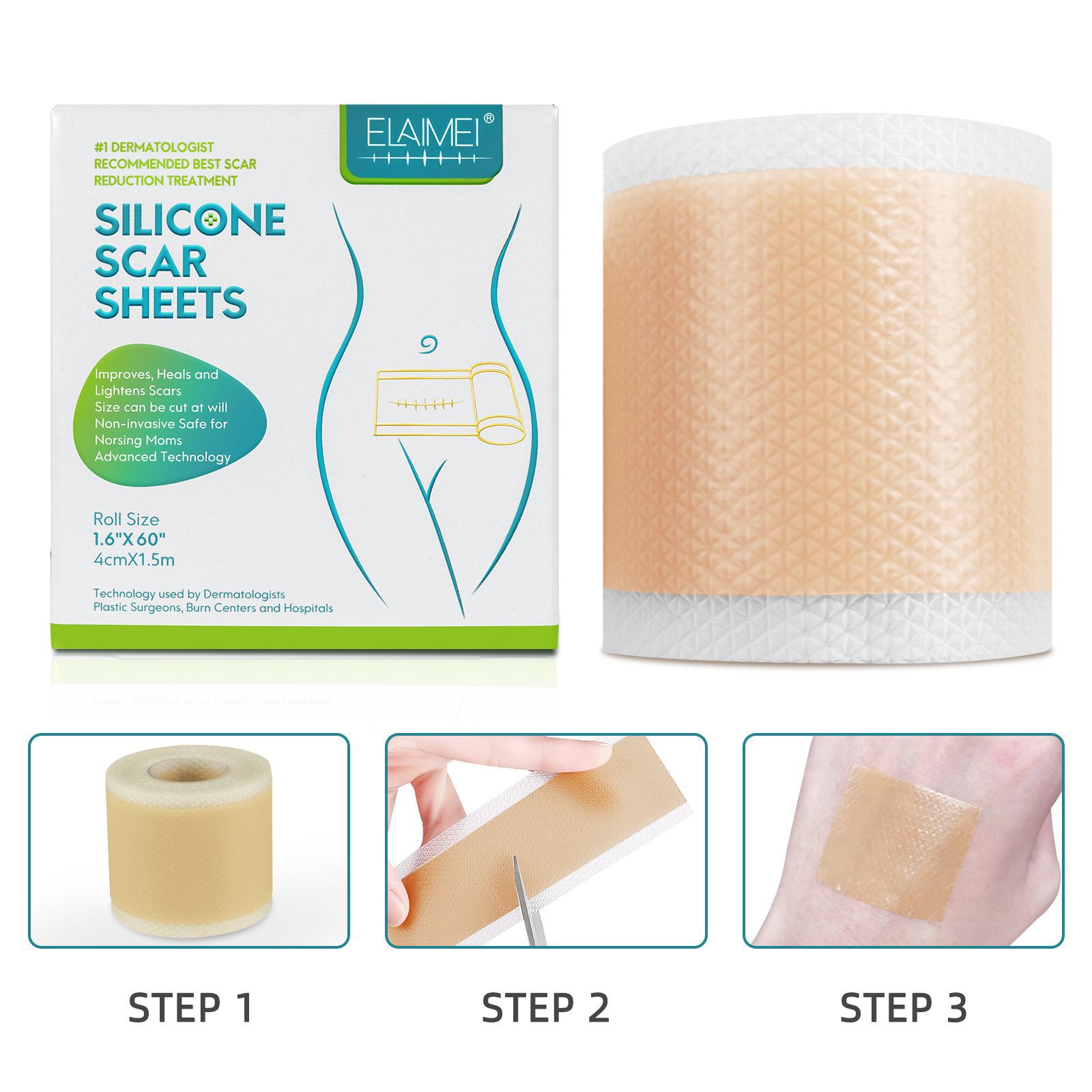 Large scar patch large size scar roll 1 5 meter long self-adhesive silicone patch caesarean section surgery patch stretch mark perm