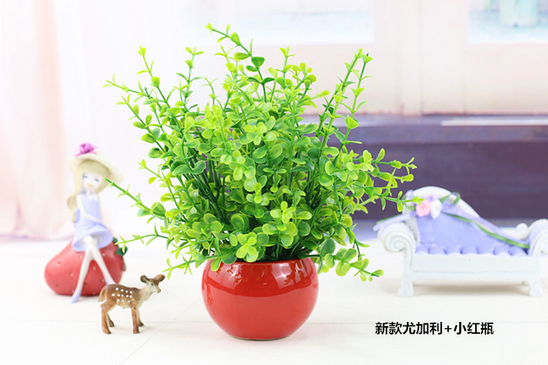 Mô phỏng cây xanh trồng trong chậu cây cảnh trong nhà đồ trang trí bàn trang trí mini hoa giả trang trí chậu mới Milan - Hoa nhân tạo / Cây / Trái cây giả hạc