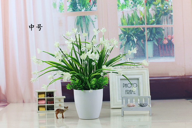 Phòng khách trưng bày nội thất mô phỏng nhựa cây lá xanh trồng trong chậu nhỏ tủ rượu TV tủ hoa giả trang trí trang trí - Hoa nhân tạo / Cây / Trái cây giả hạc