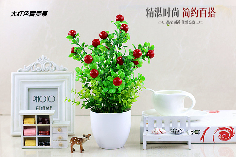 Hoa nhân tạo đặt cây giả cây xanh cây trong nhà và ngoài trời trang trí nhựa chậu xanh củ cải nhỏ chậu hoa nhân tạo - Hoa nhân tạo / Cây / Trái cây cây hoa giả