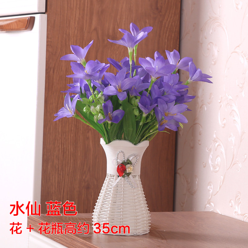 Small Qing new simulation fake bouquet Living room swing piece Decorative Dining Table Vase Potted Home indoor tea table Furnishing Plastic