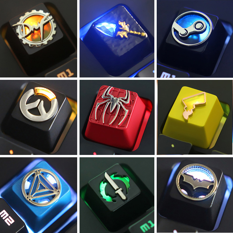 Zinc-Aluminum Alloy Keycap Knife Tower Cat Paw Captain America Csgo Pubg Gaming Mechanical Keyboard Translucent Personalized Keycap