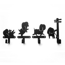 Little black dog creative hook single hook package Original design Wrought iron decorative wall hanging